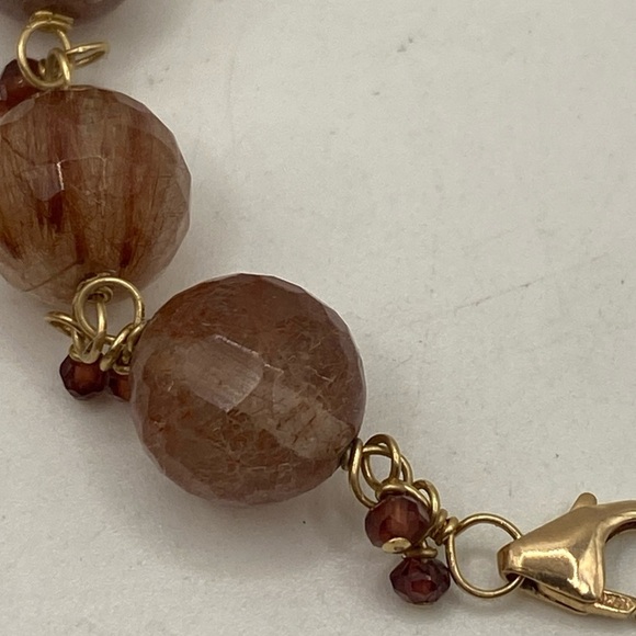 14k Gold Filled Gemstone Bracelet 7” - Picture 5 of 8
